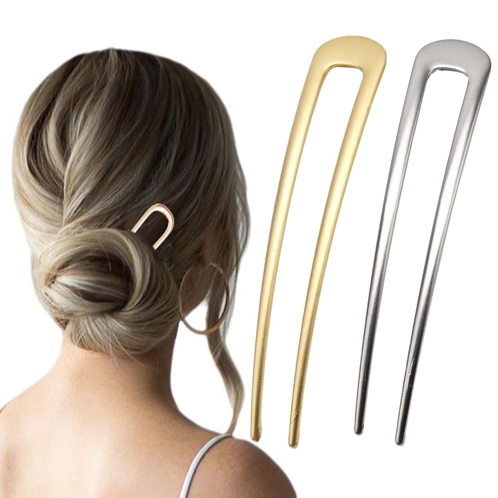 Hair Care Tools - Französische U-förmige Haarnadeln, Vintage Metall-Haargabeln für