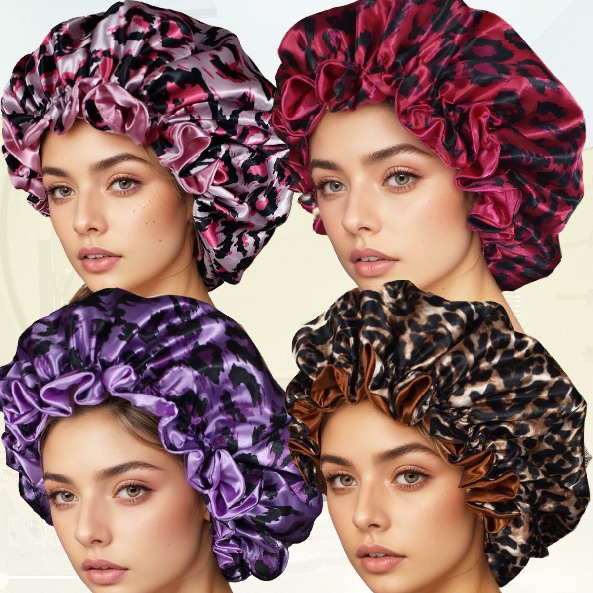 Hair Care Sunsilk - Sommer-Satin-Doppellagige Nachtmütze für Haarpflege, Chemotherapie, große