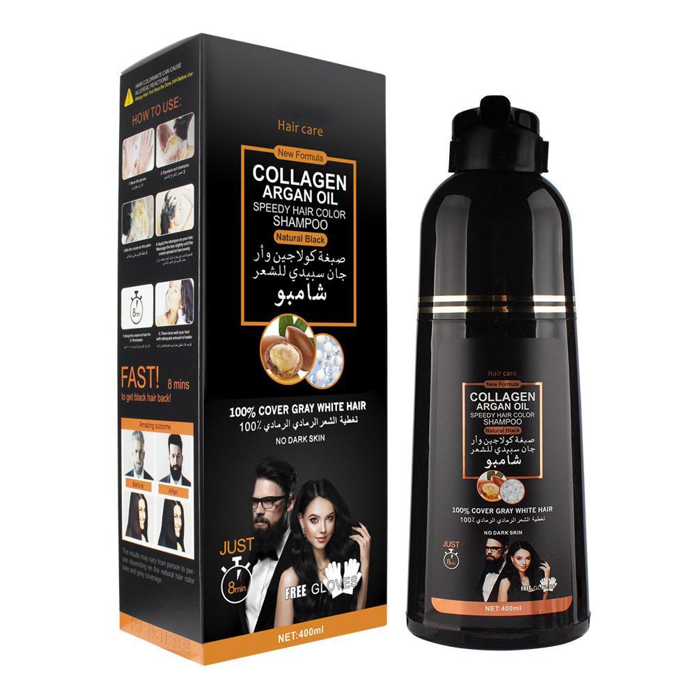 Hair Care Collagen - 3-in-1 Kollagen Arganöl Shampoo Langanhaltende Schwarze