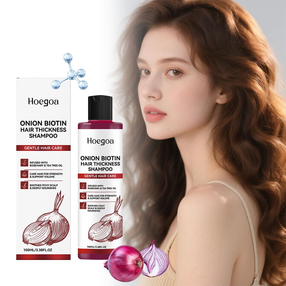 Biotin Shampoo Thickening - Zwiebel-Biotin-Haarshampoo für mehr Volumen, Verdickung, Feuchtigkeitspflege,